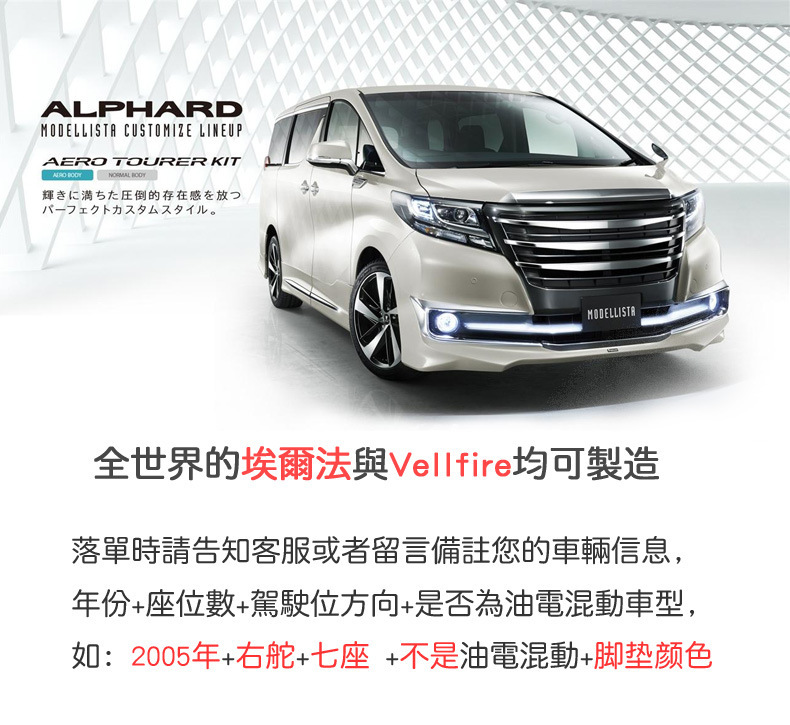 For Elfa right rudder 10, 20, 30, the vellfire carpet.