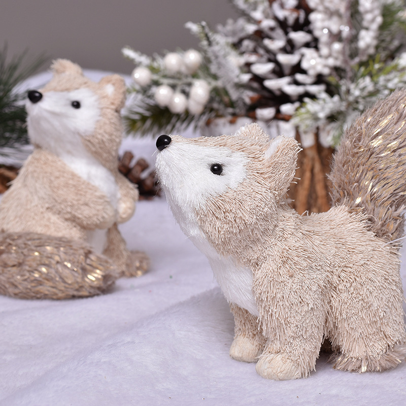 Cross-border, Christmas decorations, botched, natural squirrel dolls, Christmas presents.