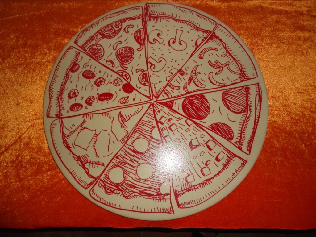 彩印披薩石板不粘比薩石煎烤盤pizza plate 陶瓷披薩石耐高溫明火