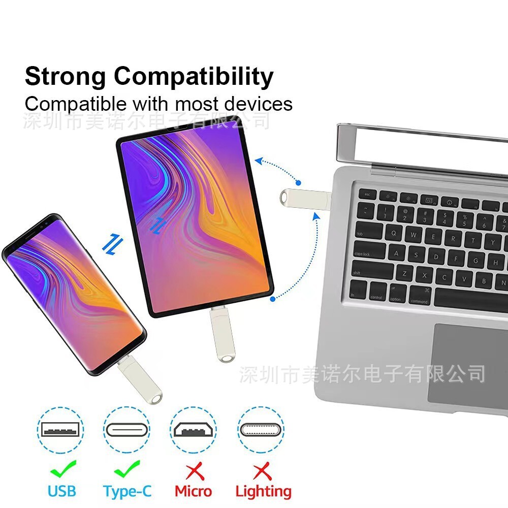 Cross-border Metal 64g Type-C usb 3.0-volume metal shell spin-off compact disk