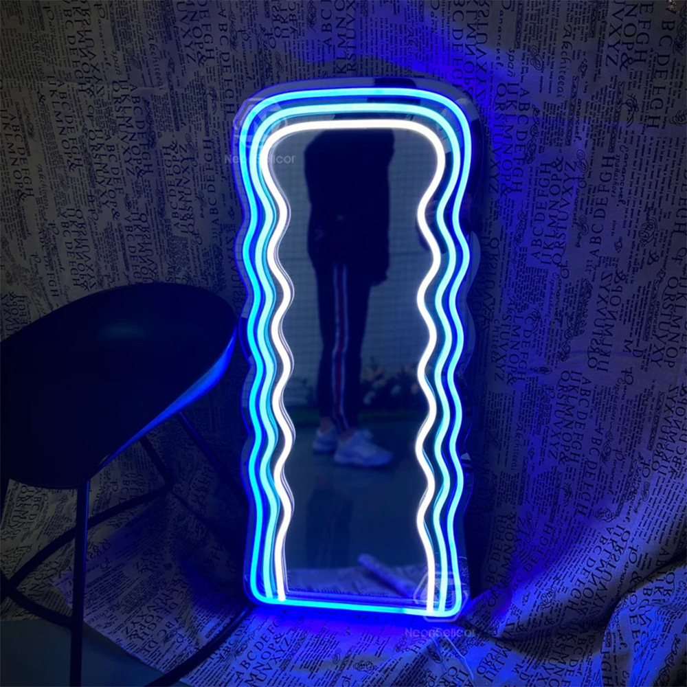 Ánh sáng sáng mới dựa trên gương neon dài gương chiếu sáng phòng ngủ chiếu soi gương chiếu sáng thời trang sáng tạo của thương mại nước ngoài