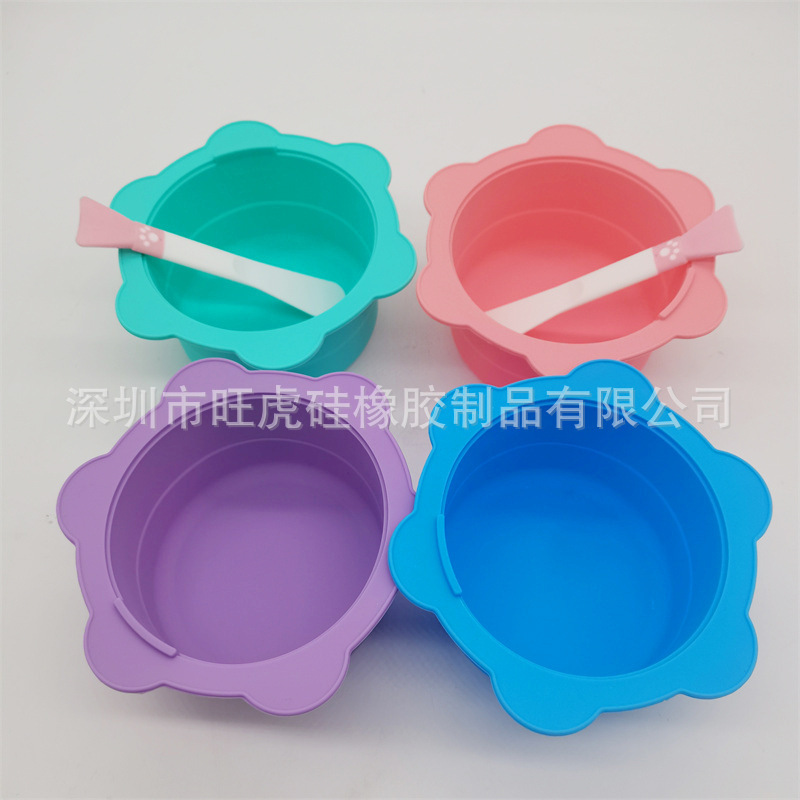 硅膠摺疊面膜碗脫毛蜜蠟碗泥膜帶刻度融蠟碗硅膠蠟豆碗內膽易清洗