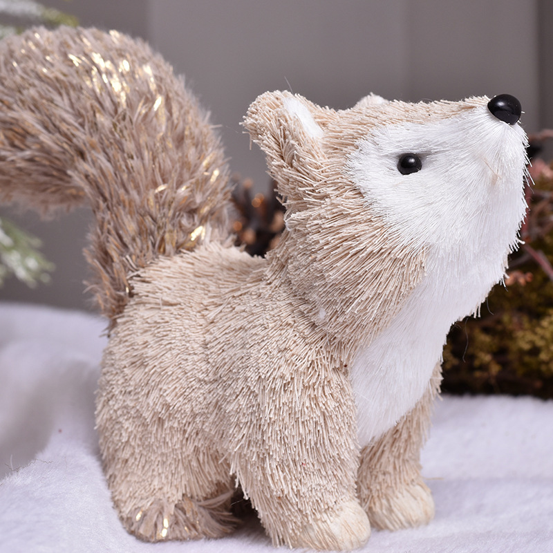 Cross-border, Christmas decorations, botched, natural squirrel dolls, Christmas presents.