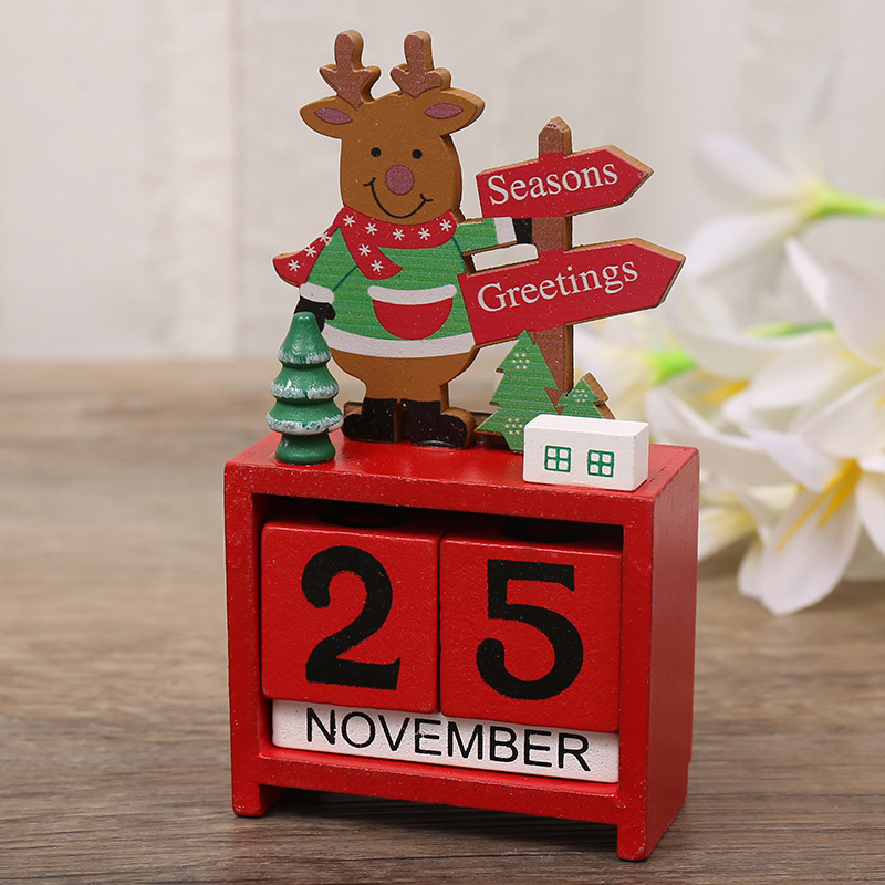 A Christmas wood creative calendar gift for Santa's New Year's wood table-selling.