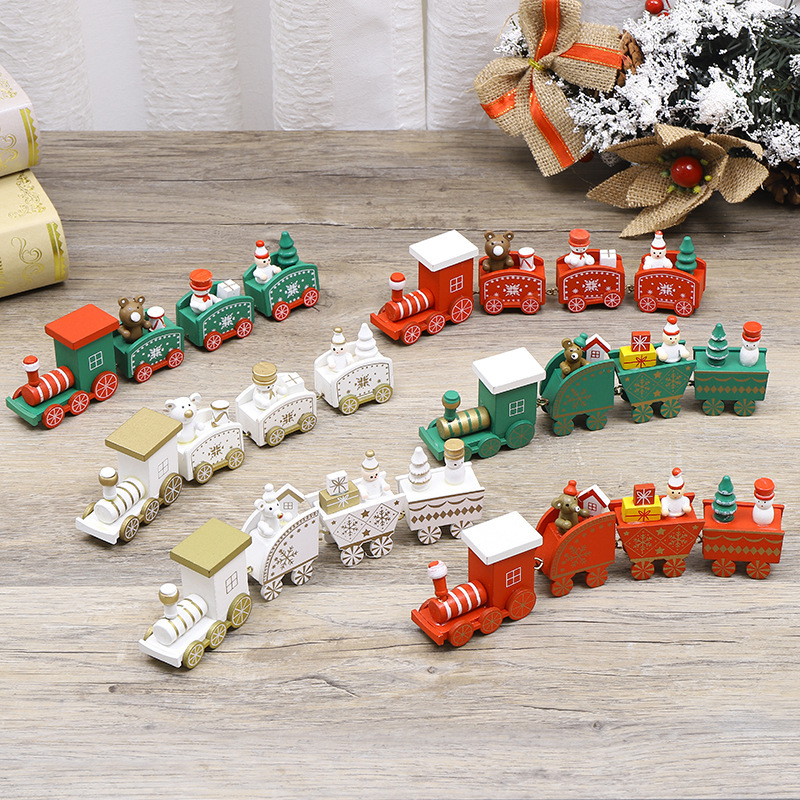 Christmas decorations, Christmas wooden little train holiday window-shows, wood crafts.