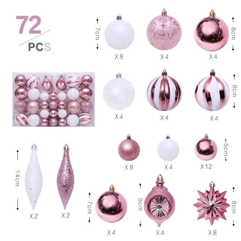 Amazon, 8cm/72pc, Christmas decorations, Alien Christmas ball suits, Christmas tree hangers.