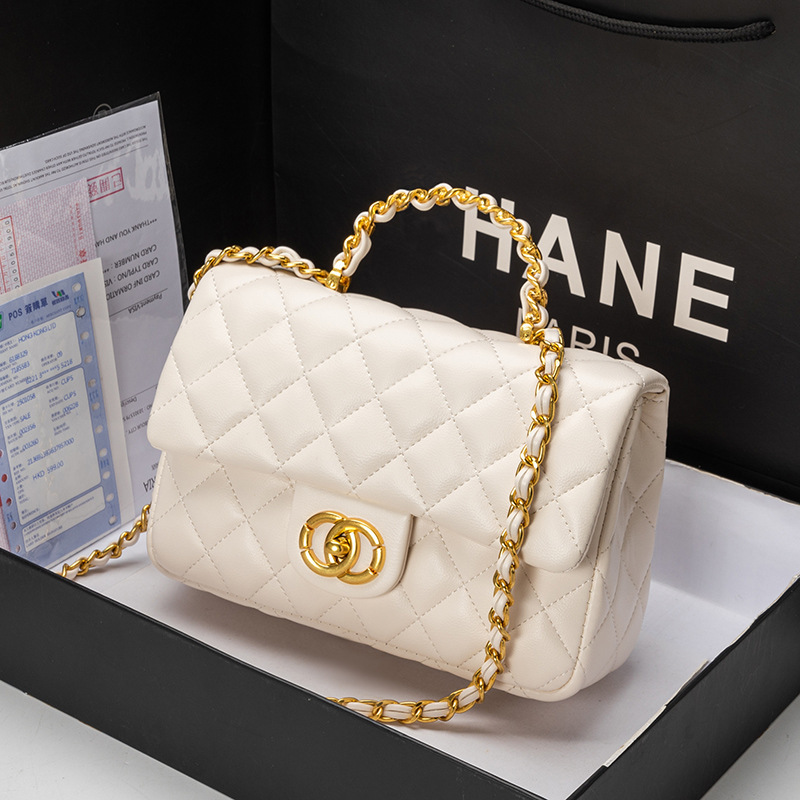 2024 new Single chain bag, small Hong Kong one-shouldered handbag, high-quality slant bag.