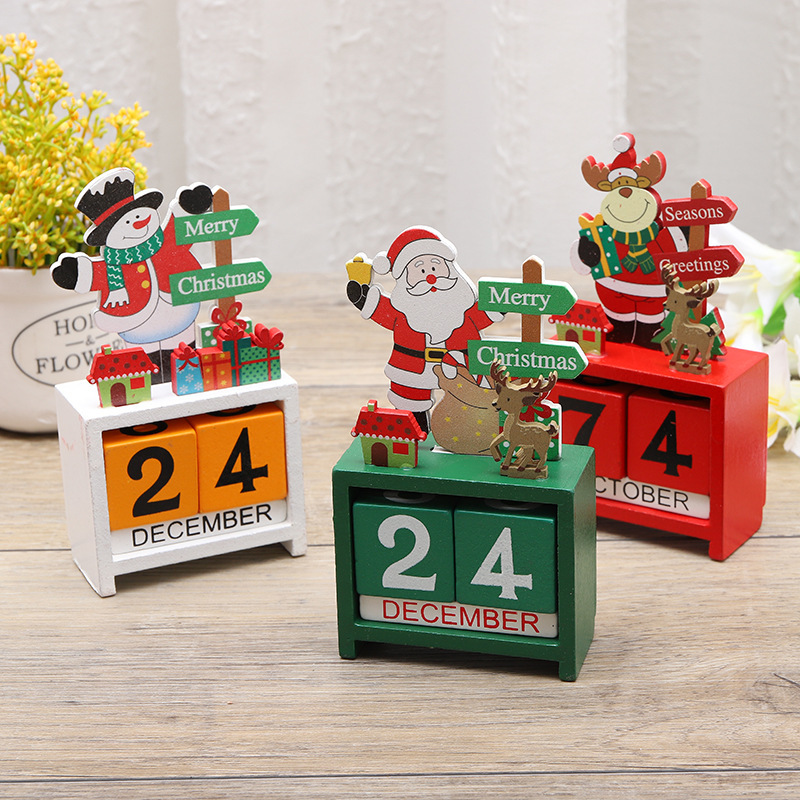 The Christmas Wood Creative Calendar gift with a Christmas calendar new year wood calendar table setup to sample