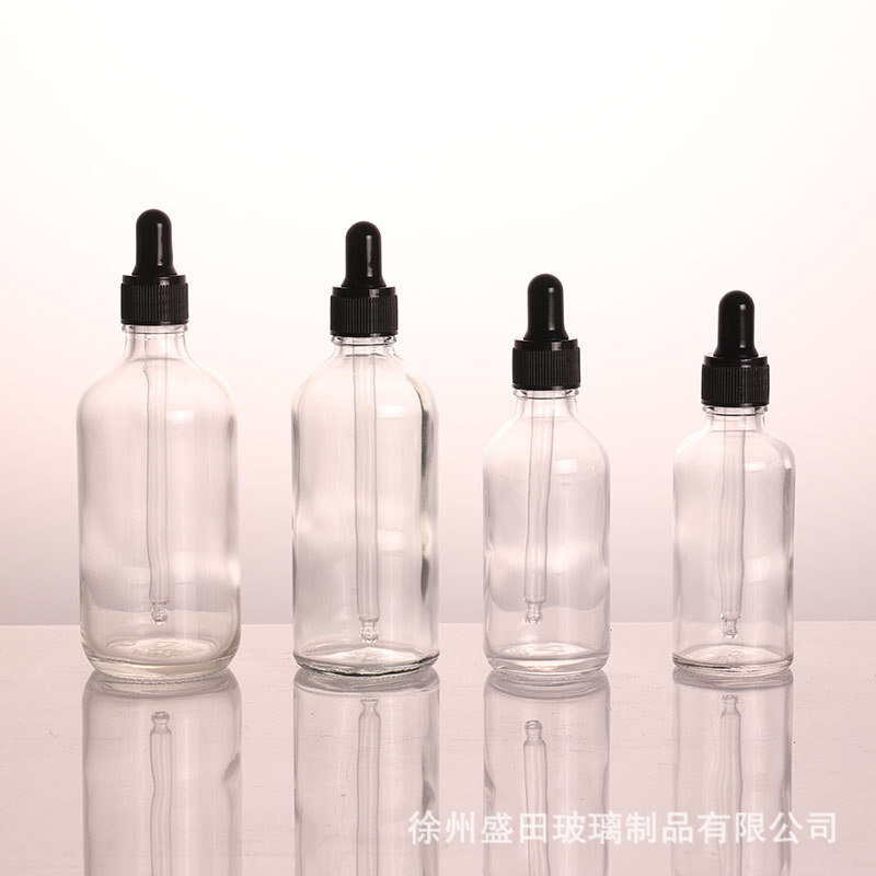 透明精油瓶30ml玻璃滴管瓶膠頭滴管瓶化妝品分裝樣品瓶便攜玻璃瓶