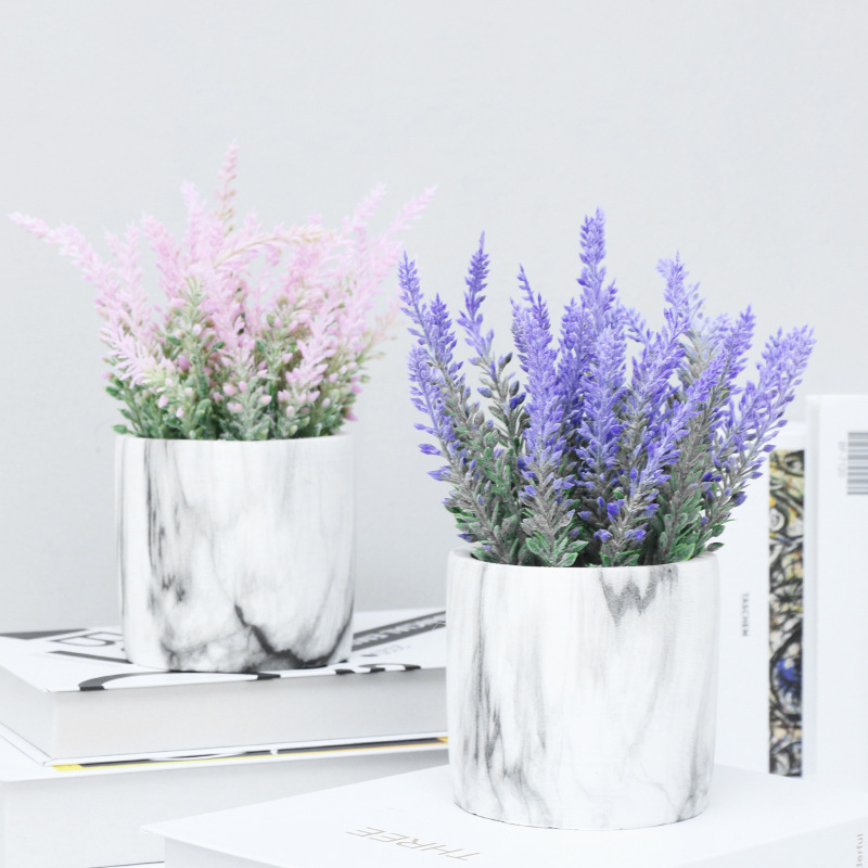 The Amazon Home Decoration, the living room lavender imitation of a marble plant, the desktop fake green plant.