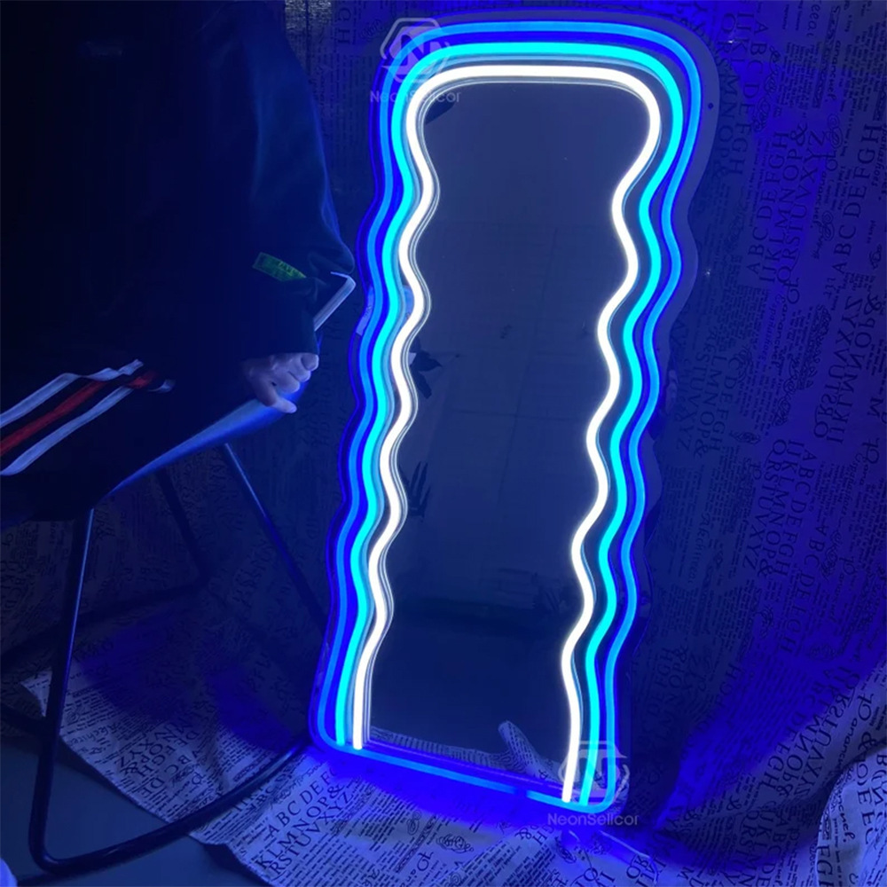 Ánh sáng sáng mới dựa trên gương neon dài gương chiếu sáng phòng ngủ chiếu soi gương chiếu sáng thời trang sáng tạo của thương mại nước ngoài