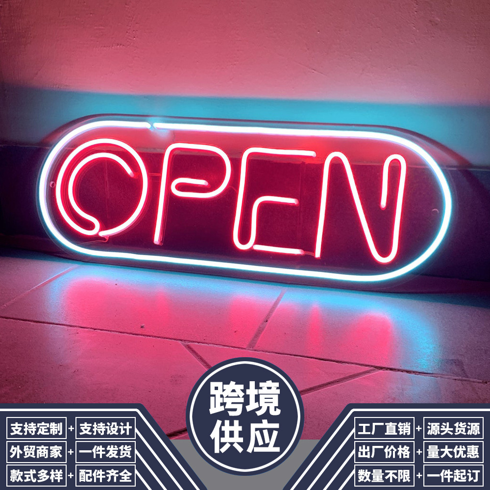 Led Neon Lantern Mở cửa bên ngoài nhà hàng đèn chùm để trao đổi