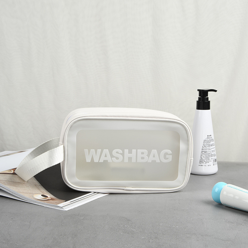 2022 new hand-held make-up bag insphoon PU-skin-cleaning bag with a portable large capacity for transparent travel