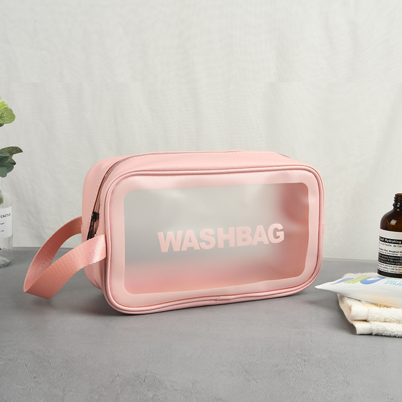 2022 new hand-held make-up bag insphoon PU-skin-cleaning bag with a portable large capacity for transparent travel