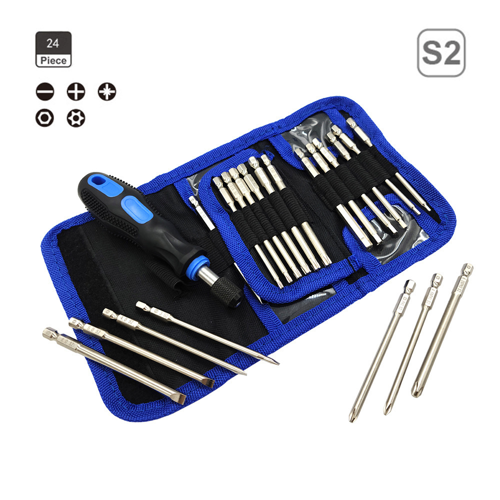 New upgrade of a 100 mm long plating set of 24 batch screwdrivers for the S2 material hand-held screwdrivers