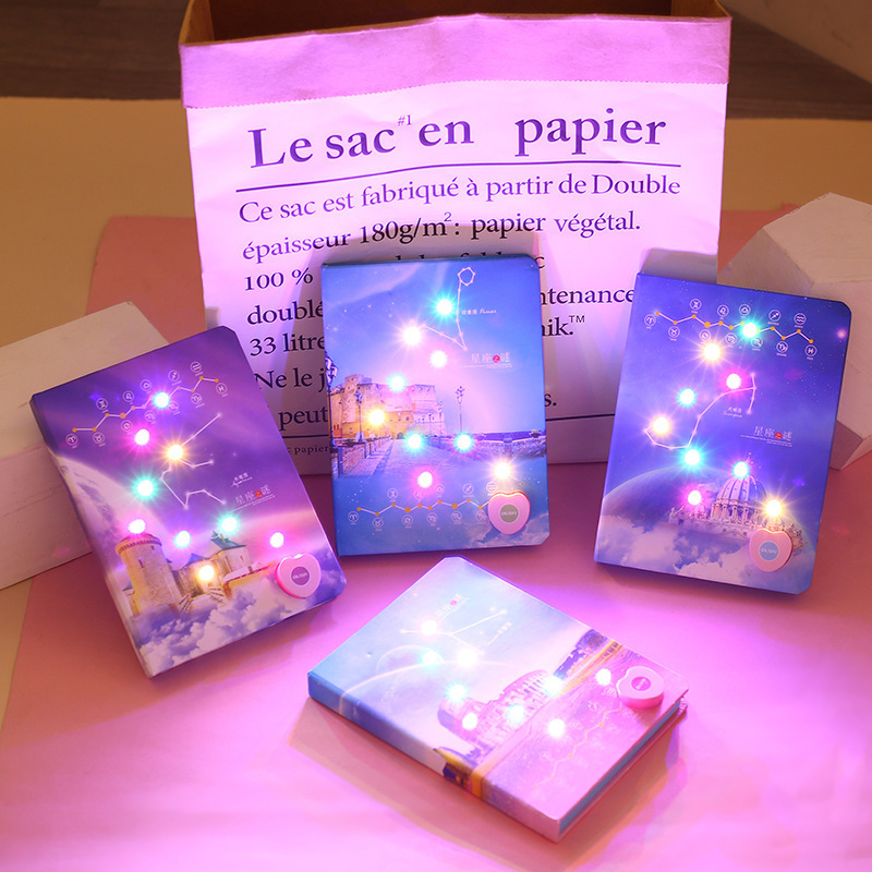 A5-pretty, thick-covered constellation puzzle notebook kit, blank colour pages, bookmarks, students.