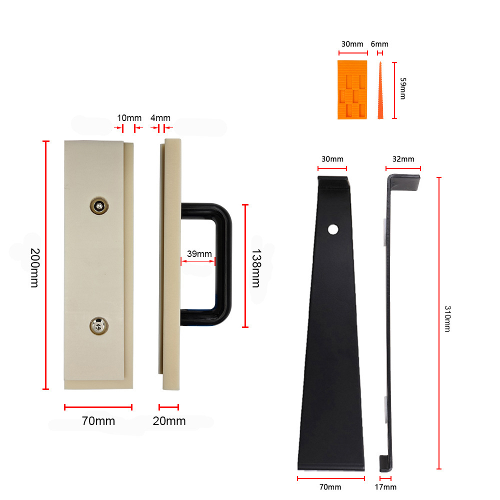 New reinforced wood floor installation tool, hand-held nylon section, improved gasket installation tool, suite.