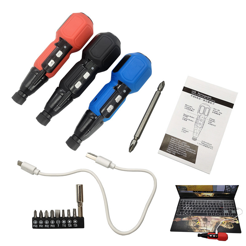 3.6v Mini-Electron screwdriver home with DIY power, double screwdriver USB lithium screwdriver with lights.