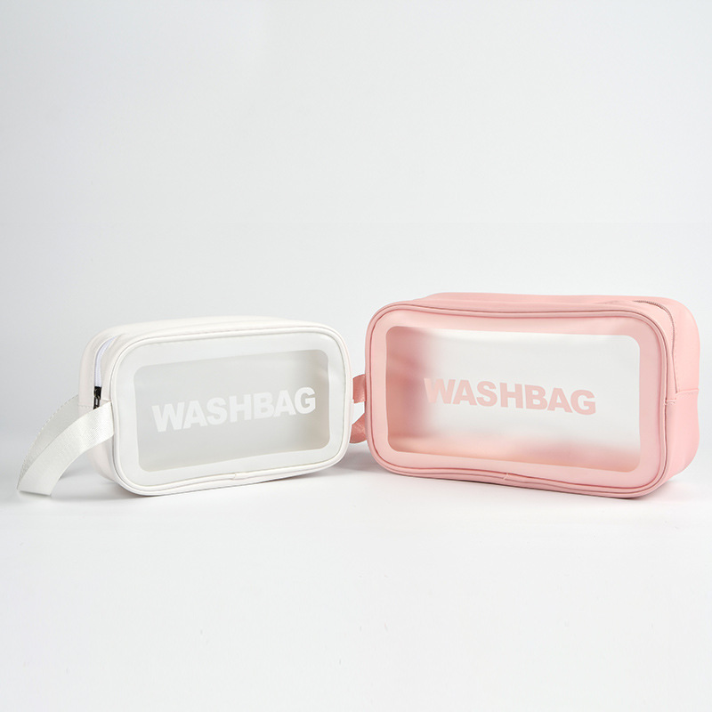 2022 new hand-held make-up bag insphoon PU-skin-cleaning bag with a portable large capacity for transparent travel