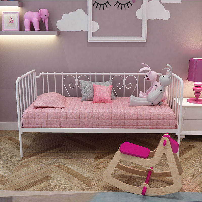 Customized: Iron-coated children's bed, widening the small bed, sofa-bed girls by the big bed.