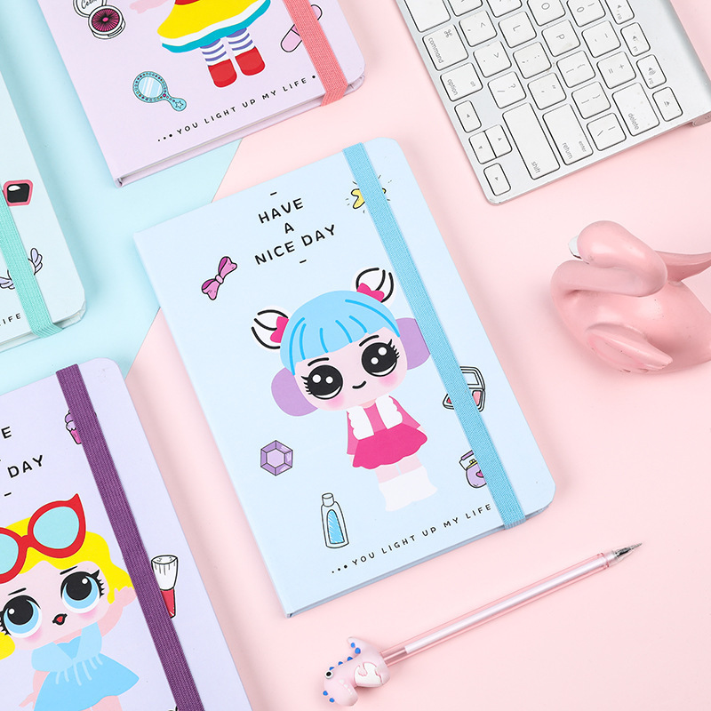 A5 new personal surprise doll notebooks, cute cartoons with thick cover, practical business office notes.