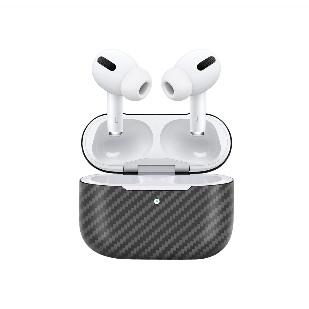 สําหรับ Apple Air pods 3 คาร์บอน Fibre Headphone, Fireles Blute Headbox, เงินสด