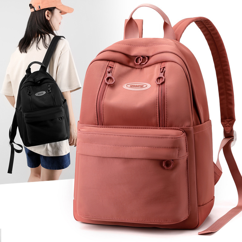 Two-shoulder-packed, 2023 new Korean-size, pure-coloured travel pack for women with high-capacity high school college.