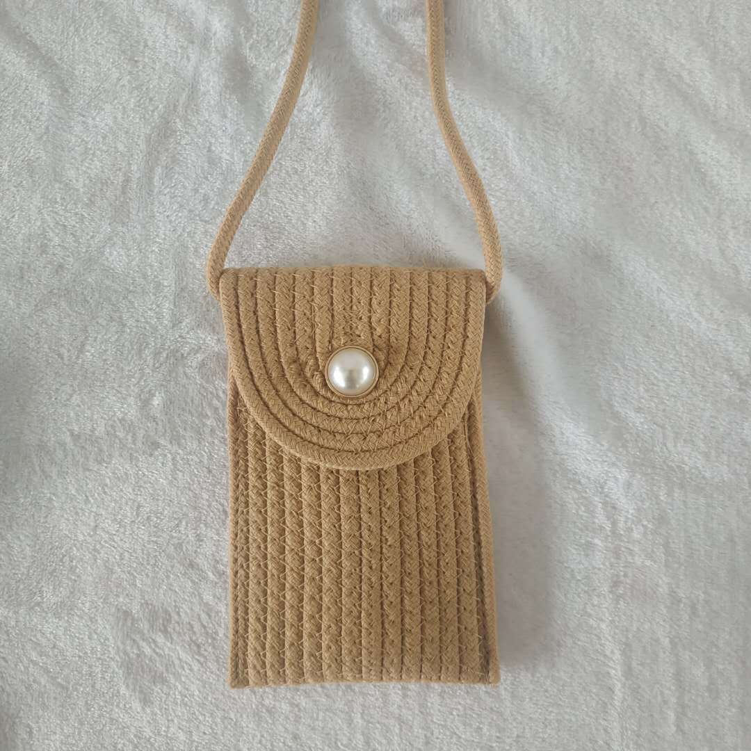 2023 new knitting cell phone bag, cotton string knitting wiring bag, Ms. Jane's one shoulder bag, lovely color.