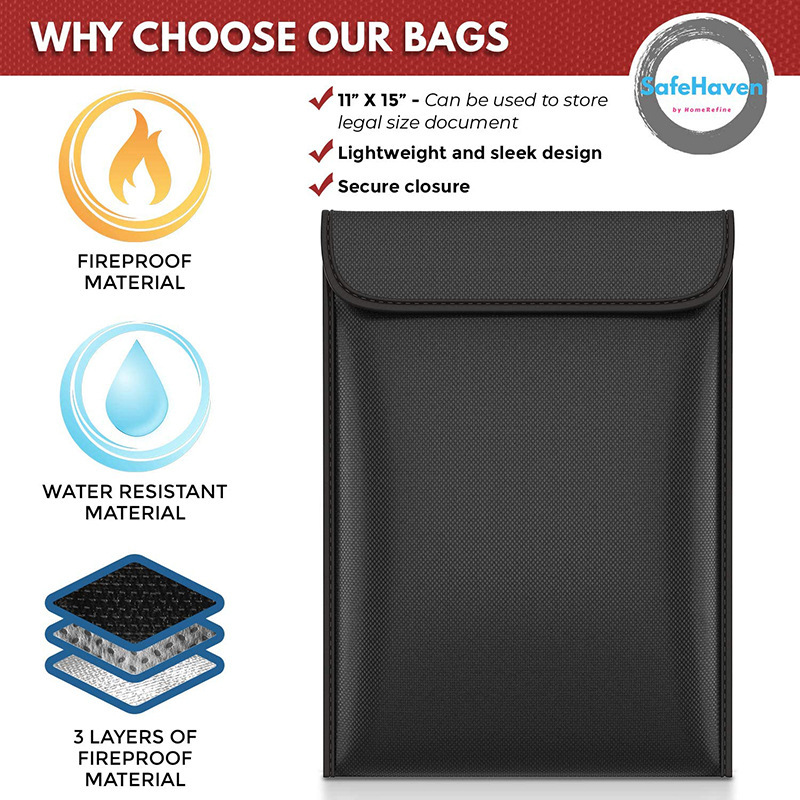 Supply of fly-chain fire-proof document bags