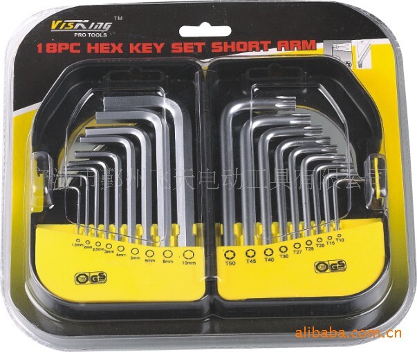 18 sets of a six-angle wrench.