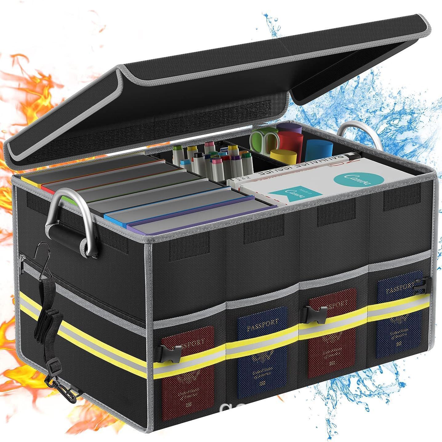 Fireproof waterproof documentboxes for new vehicle loads.