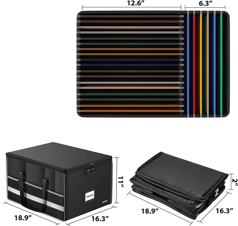 Office-specific storage boxes for fire-proofing school files with high volume accounting certificates for key documents