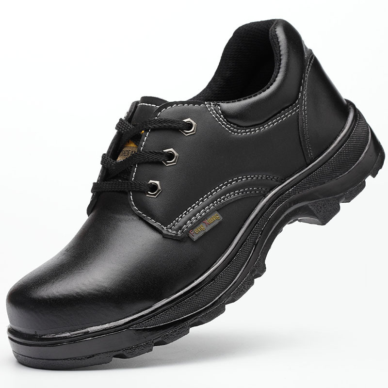 Man's shoes for safety at the work site.