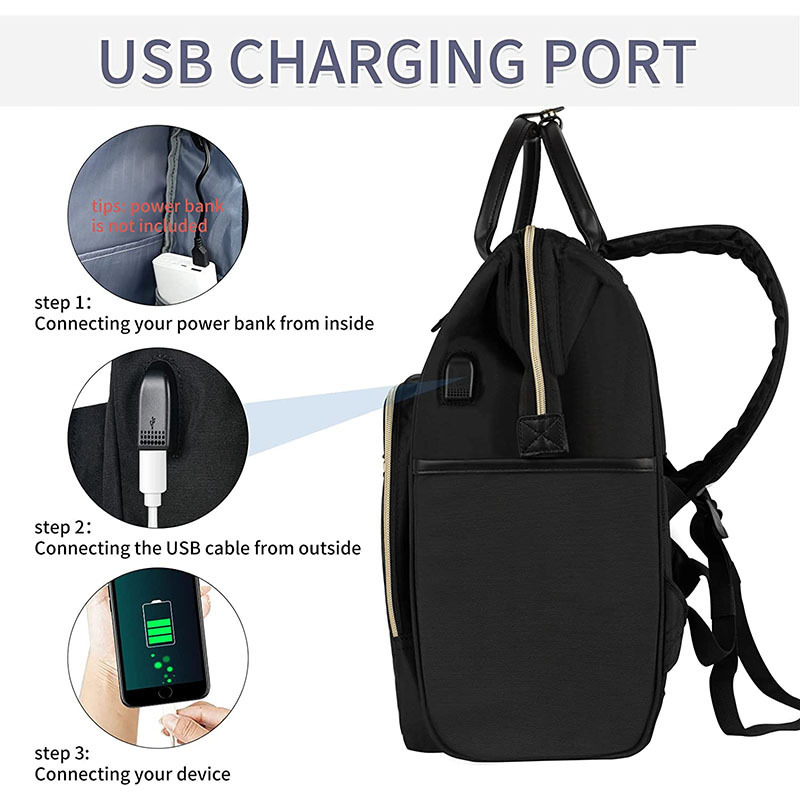 Shorter time, double-shoulder lady lunch bag, usb port computer backpack, black diamond multifunctional backpack.