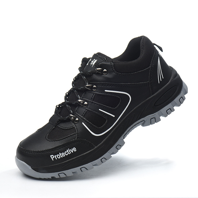 A man with a pair of shoes can use air to protect him from stabbing through the building.