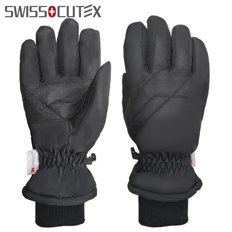 Single-coloured velvet semi-twit-proof warm gloves with heavy winter skiing by big boys.