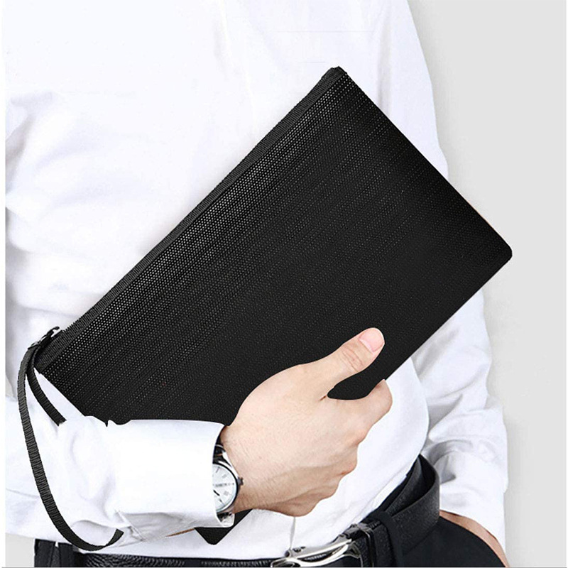 Portable black hand-held waterproof bag, Lithium Battery Fibreglass Fibre-resistant bag, portable high temperature bag