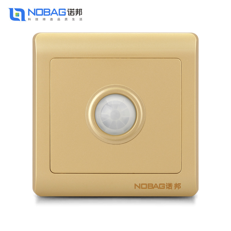 Nobbon Rainbow Gold Two Human Insight Switch, Infrared Switch, LED energy-efficient switch panel 86.