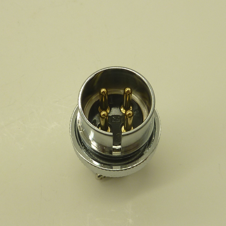 25MF-4A金属航空插头4P针式连接器/母头带针接插件连接器厂家25mm