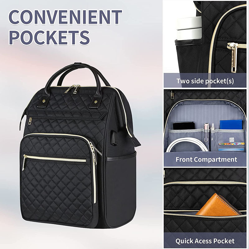 Shorter time, double-shoulder lady lunch bag, usb port computer backpack, black diamond multifunctional backpack.