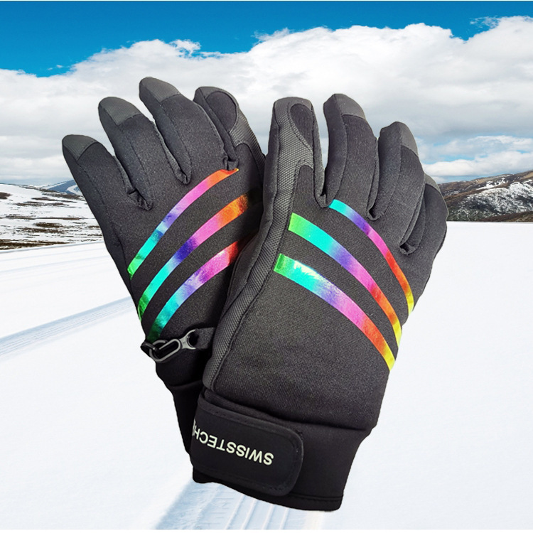 Wholesale of child gloves by factory gloves, 4-16-year-olds in autumn and winter, velvet and waterproof ski gloves