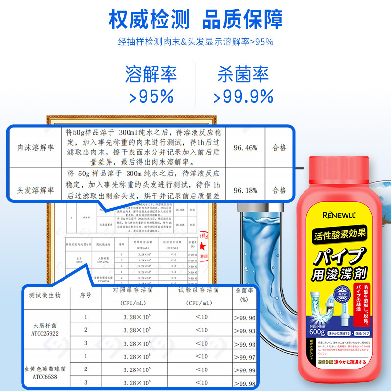 Cross-border thermal piping pipe detoxifier sewage destachant kitchen leak toilet puffing and powdering