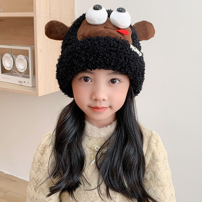 Baby-to-child hats, a new, lovely, baby's 3D wool caps warm and thick with cold hair-resistant hats.
