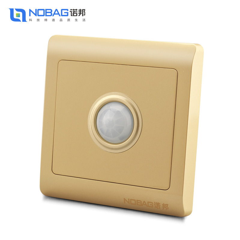 Nobbon Rainbow Gold Two Human Insight Switch, Infrared Switch, LED energy-efficient switch panel 86.