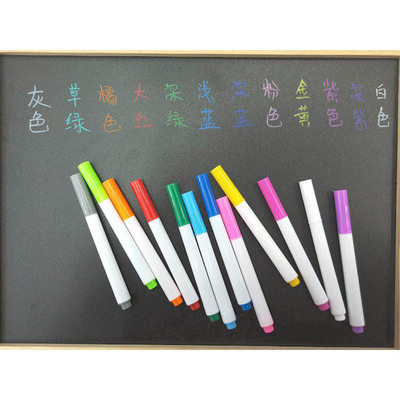 Locally customised LOGO, dustless, soluble chalk fluorescent plate, white board 12 colours for water chalk