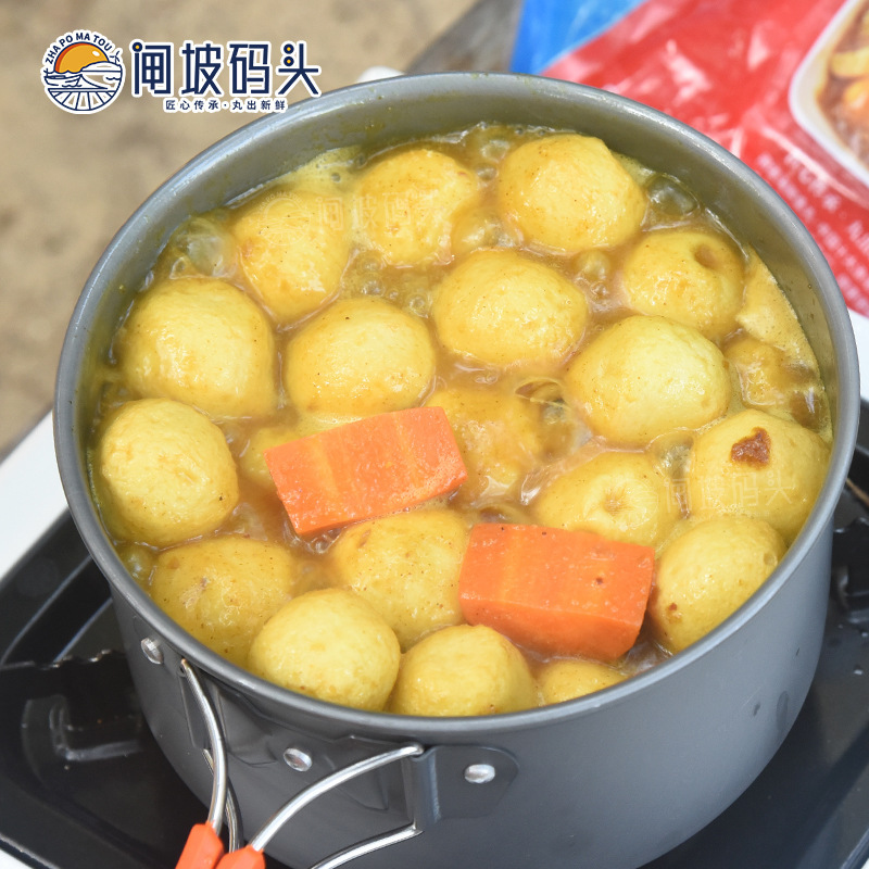 Cá cà ri trứng cá 500g/save và cá viên ở bến tàu.