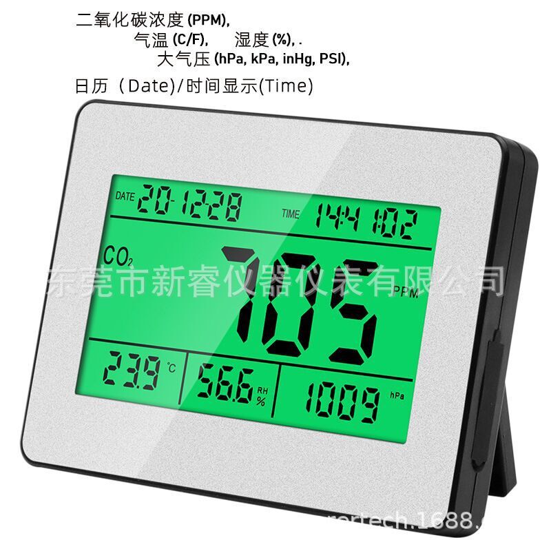 Plant CO2 detector, electrician CO2 and temperature atmospheric pressure recorder