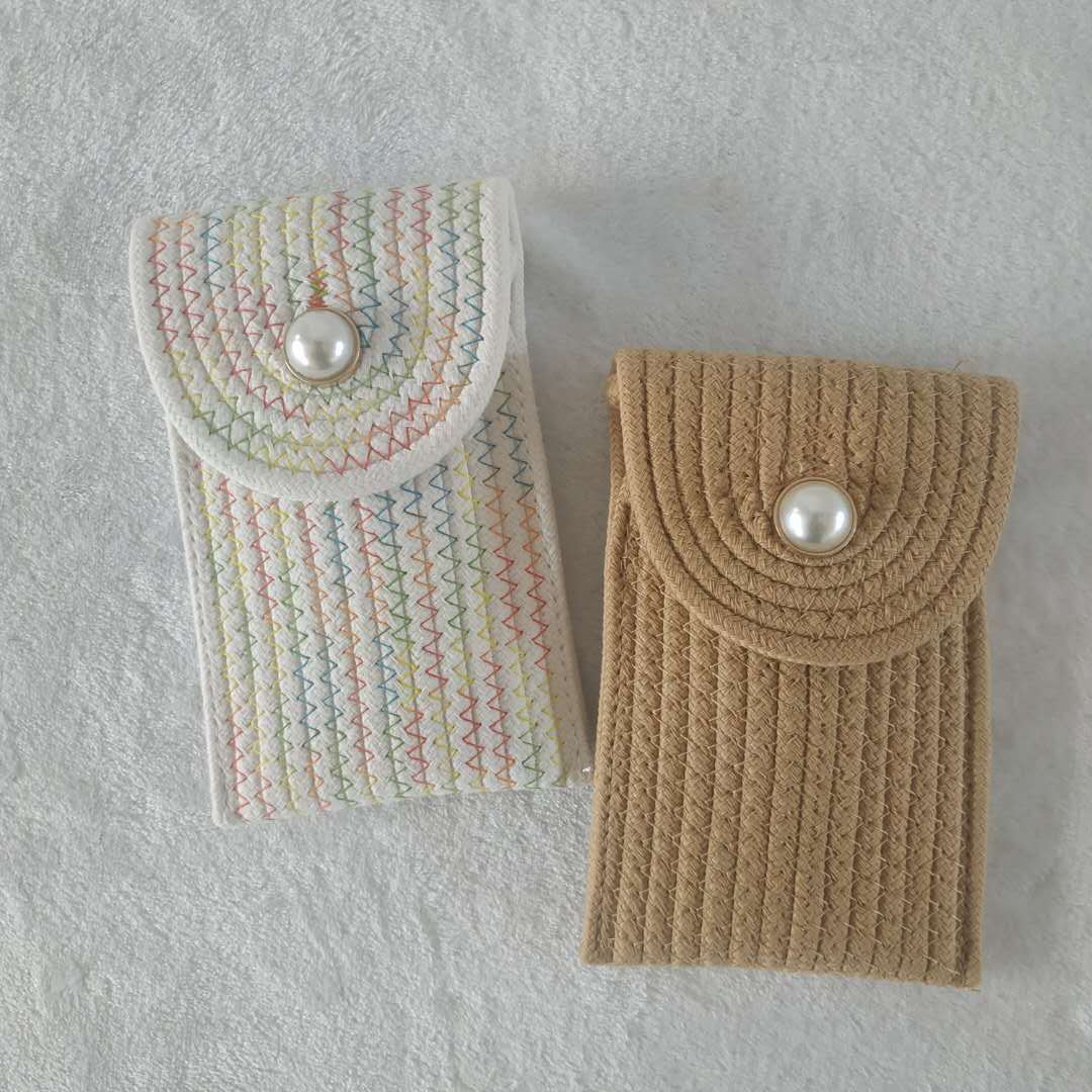 2023 new knitting cell phone bag, cotton string knitting wiring bag, Ms. Jane's one shoulder bag, lovely color.