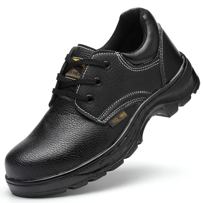 Man's shoes for safety at the work site.