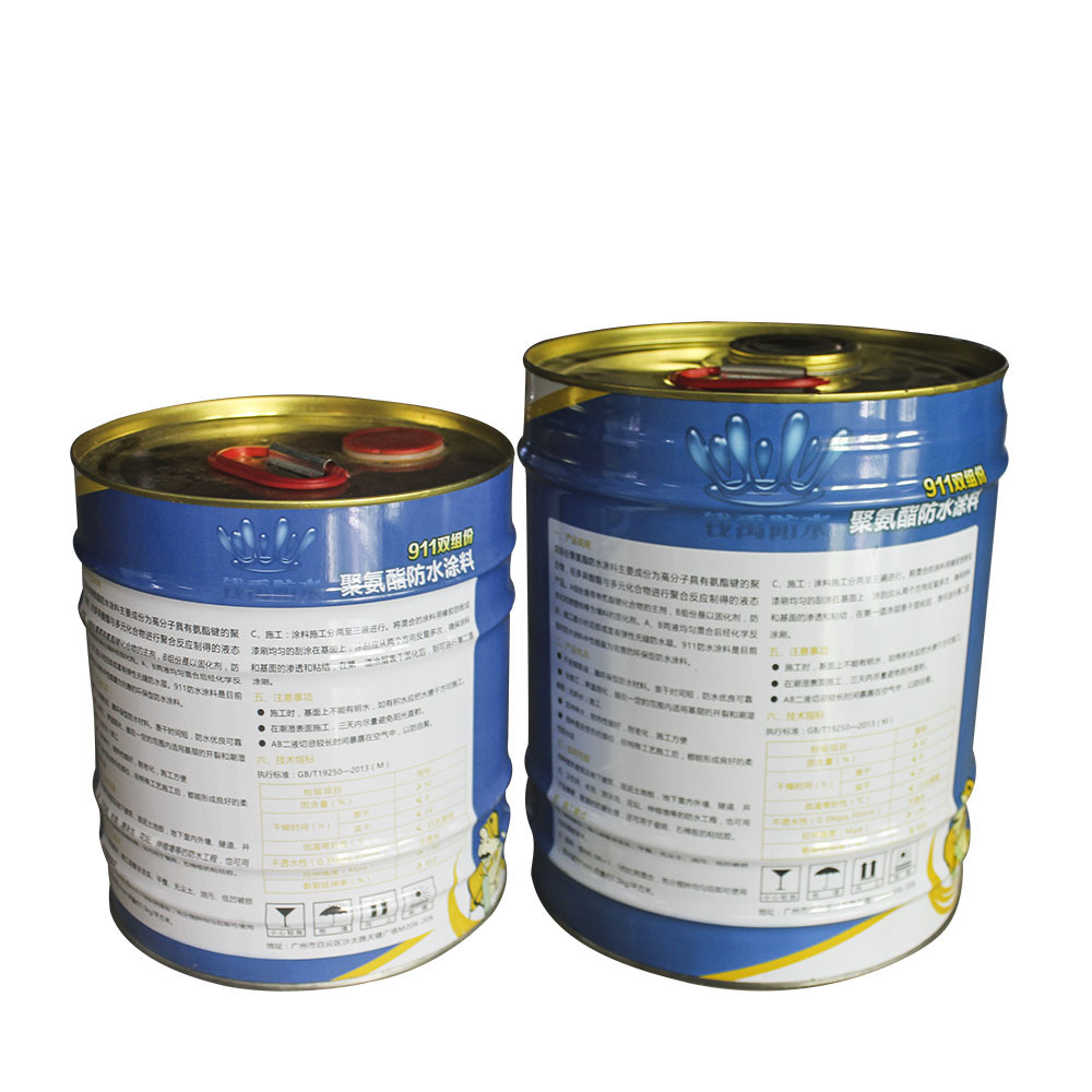Double-assembled polyurethane waterproof coatings 911 polyurethane waterproofing coatings waterproofings on the roof of the basement